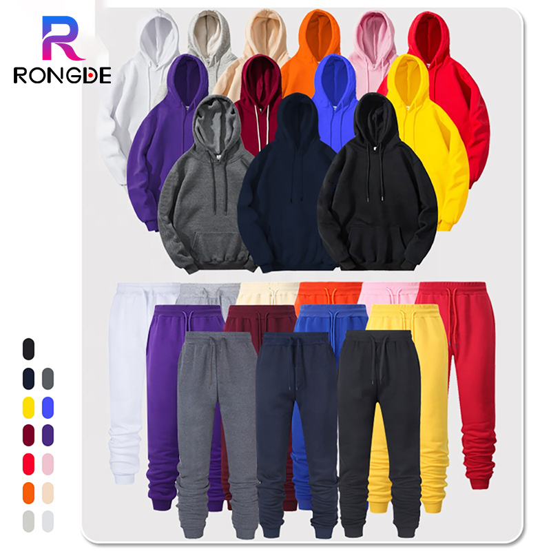 2021 Cheap Winter heavyweight Pullover tracksuit for men blank hip hop Men's sweatshirts Hoodies Set