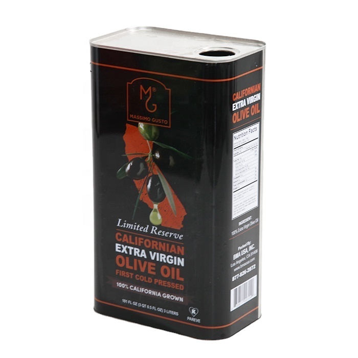 5 litre rectangular metal can, 5lt steel jerry can with spout lid