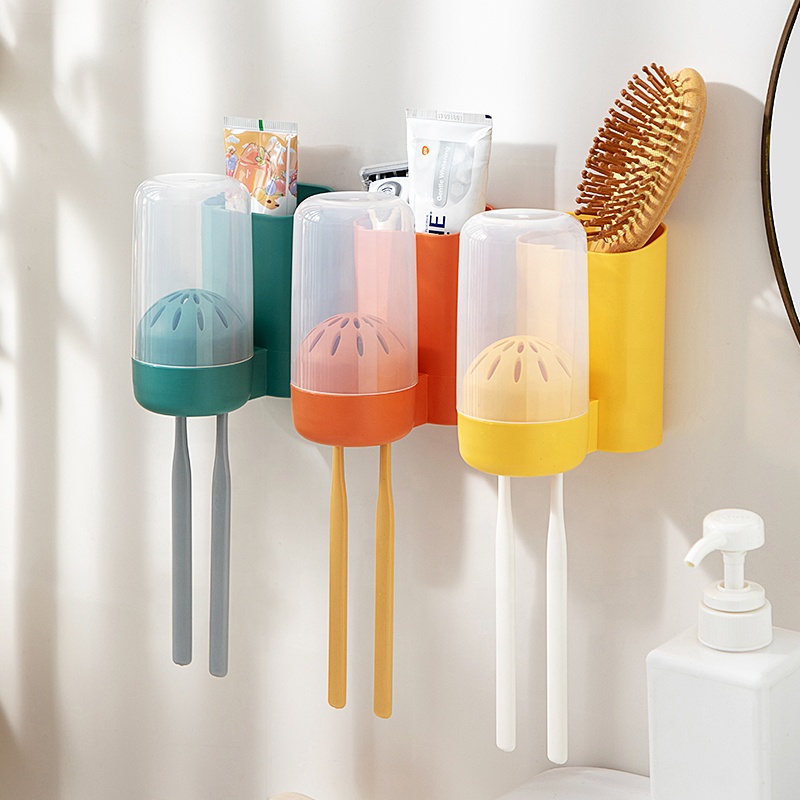 Wholesale Wall Mounted Toothbrush Cup Holder Bathroom Sundries Storage Drainage And Ventilation