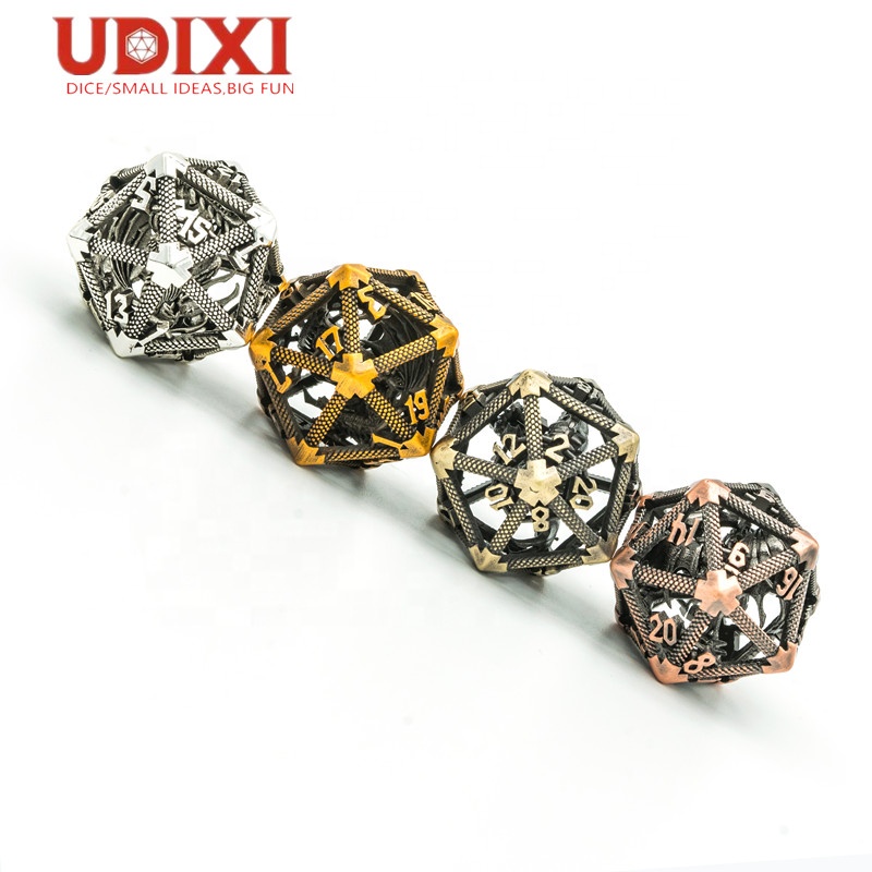 Udixi Hollow Metal D20 Polyhedral Dice for Dungeons and Dragons d&d RPG Dice
