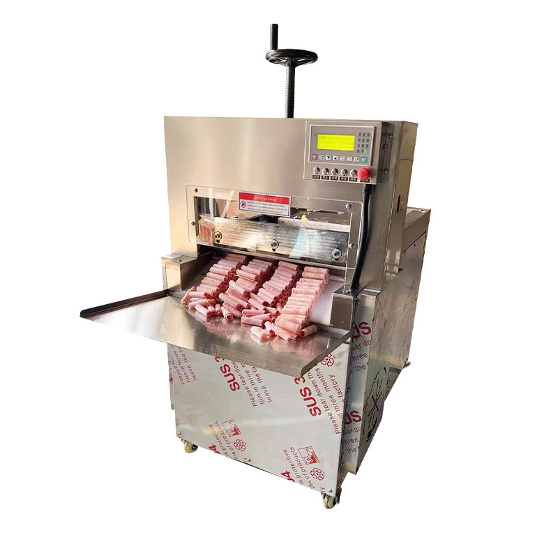 Commercially Relevant Fully Automatic Meat Fish Bacon Slicer 4 Rolls Meat Slicer Machine Restaurant Use Featuring New Motor