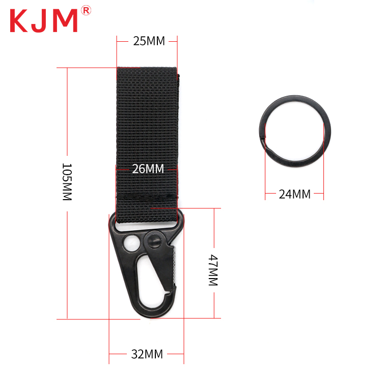 Hunting Backpack Accessories Molle Triangle Carabiner Clip Molle Hook Nylon Key Ring Holder Belt Keepers Tactical Belt Clip