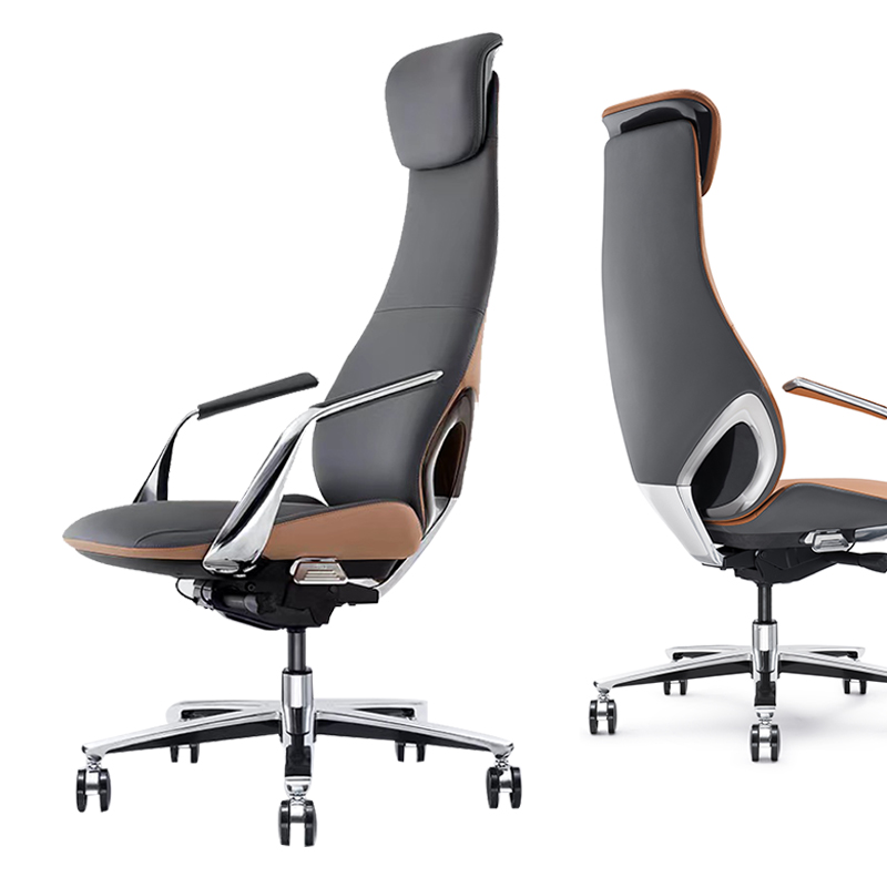 Commercial Furniture High Back Genuine Leather office chair with Luxury Design cadeira escritorio