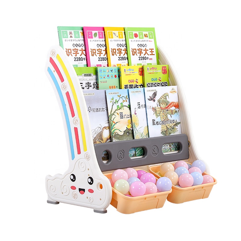 New cute simple floor baby environmentally friendly materials non-toxic storage rack kids bookcases shelf
