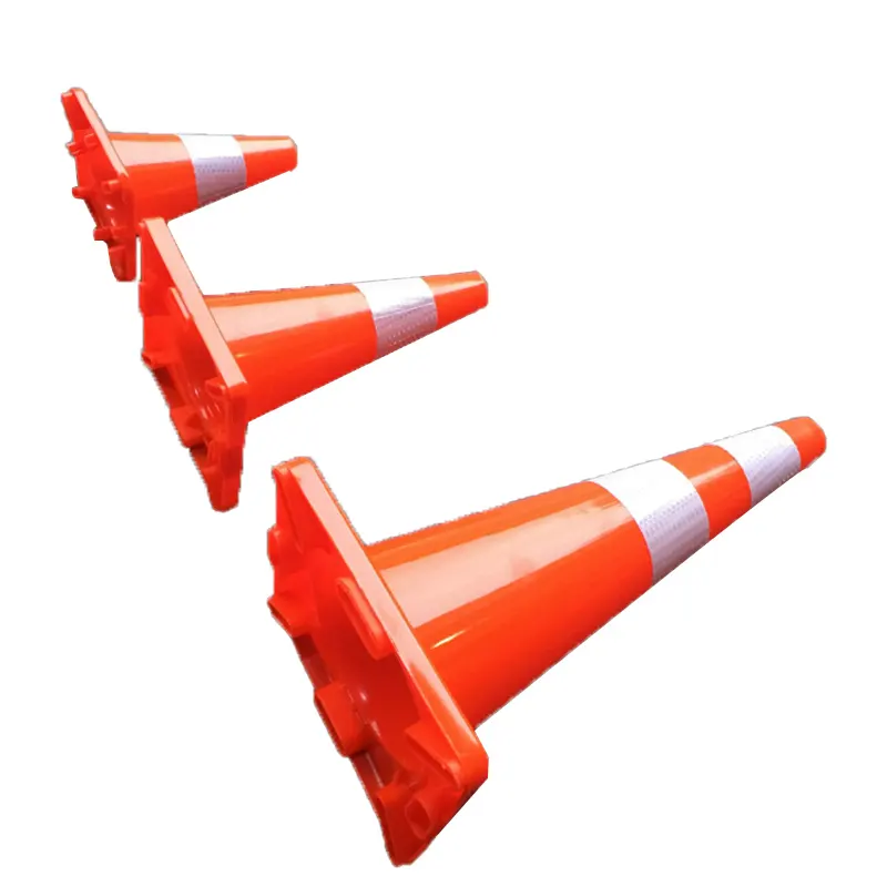 High Quality Colored Flexible 75cm Traffic Cones With Reflective