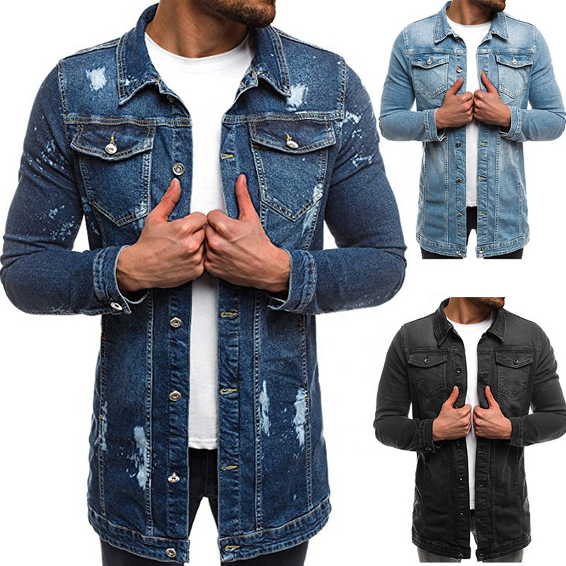 2021 hot selling Spring wear fashion denim jacket for men custom cotton jeans plain jacket