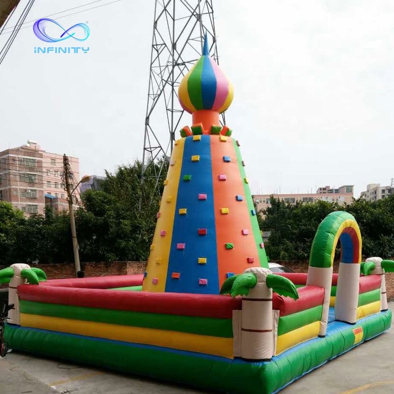 Cheap price 0.55 pvc tarpaulin inflatable climbing wall out door game inflatable rock climbing walls for adult