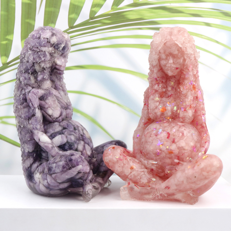 Hot Sale High quality diy custom crafts crystal goddess gaia resin mother earth