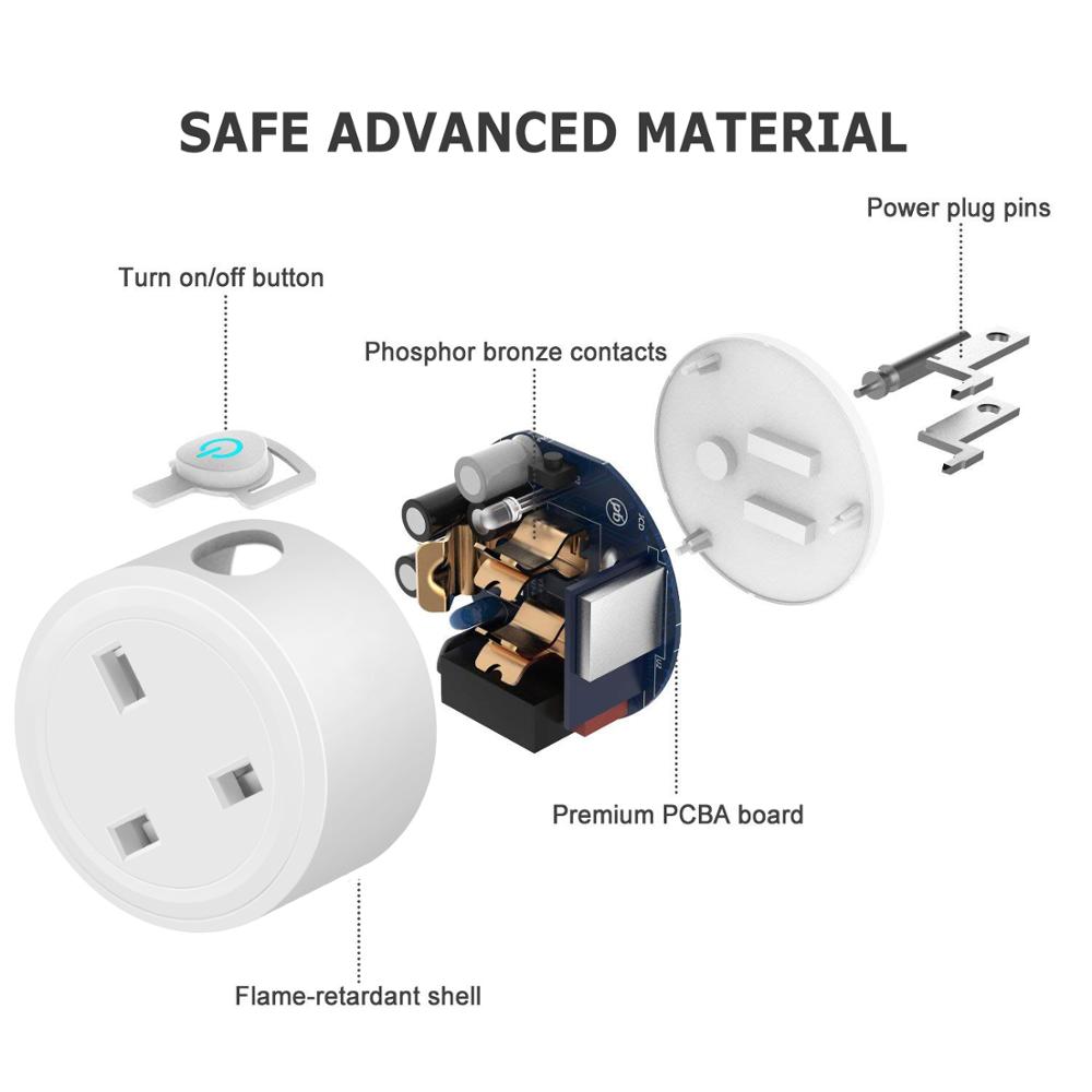 Amazon Smart Plug работает с Alexa оптовая продажа Электрический мини 10a 220 В стены беспроводной умный дом мощность розетка ЕС Великобритания wi fi