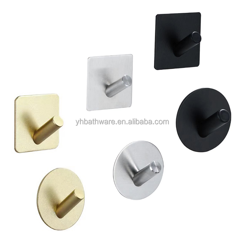 Stainless steel 3M self adhesive coat hook towel hook Damage Free 5kg Self Adhesive Wall door hooks