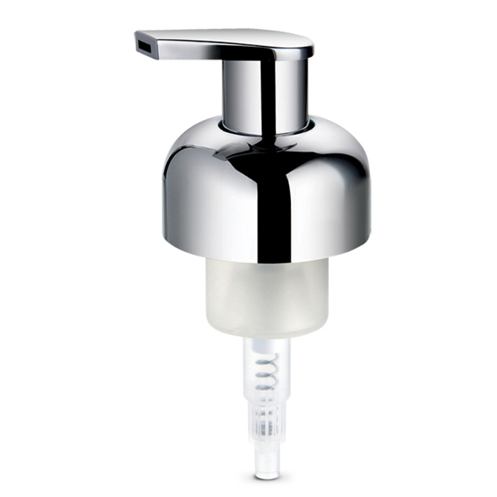 46mm large size bathroom silver plating plastic hand pressure liquid foam soap dispenser pump