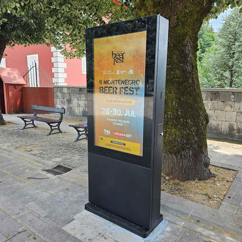 55 65 75 Inch 3500Nits Outside Waterproof Lcd Advertising Display Player Digital Signage Outdoor Totem Floor Stand Screen Kiosk