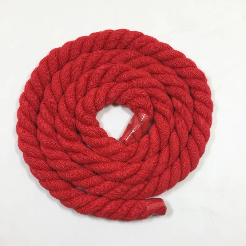 Custom color thick twisted 3-strand cotton rope