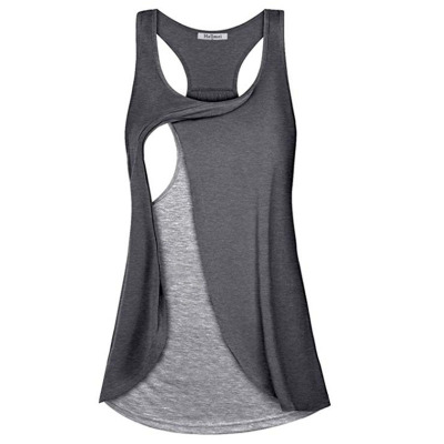 S-XL топы с боковыми рюшами из полиэстера, двухслойные рубашки без рукавов для кормления грудью