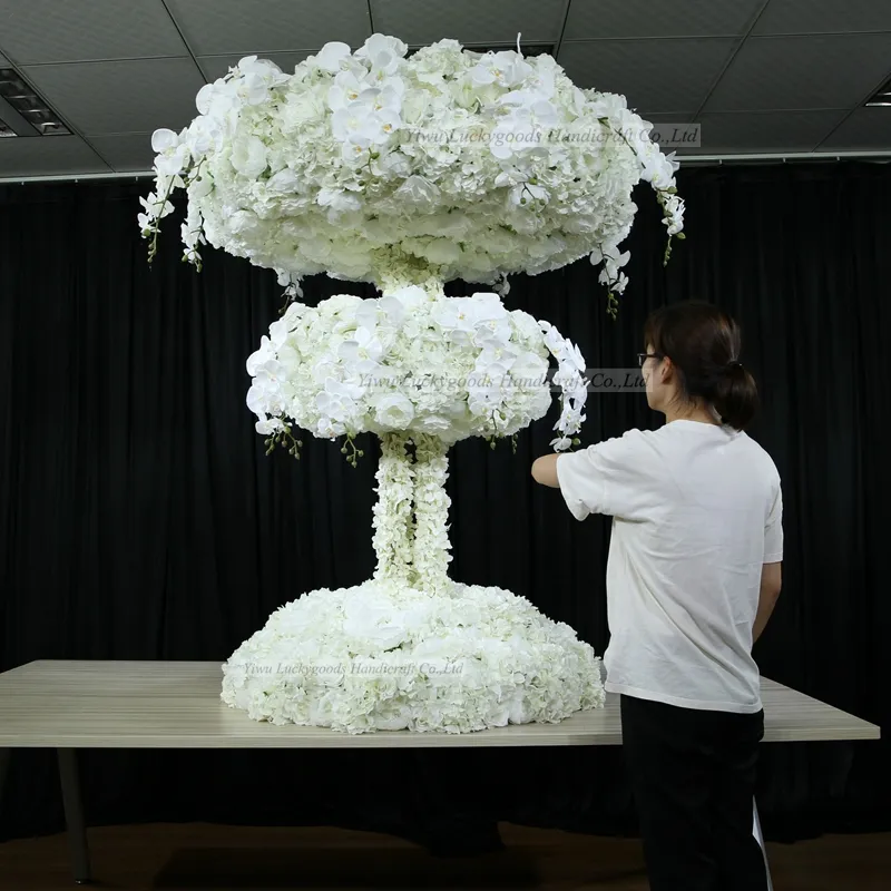LFB1489 double layer artificial white ivory wedding decoration flower centerpiece wholesale