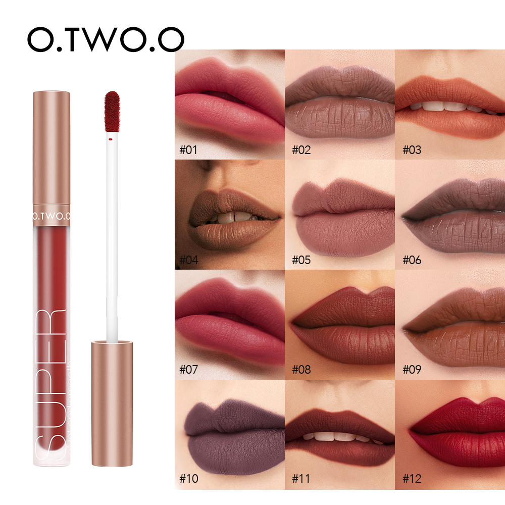 Wholesale Private Label O.TWO.O 12 Colors Matte Waterproof Long Lasting Liquid Lipstick Moisturizing for Girls