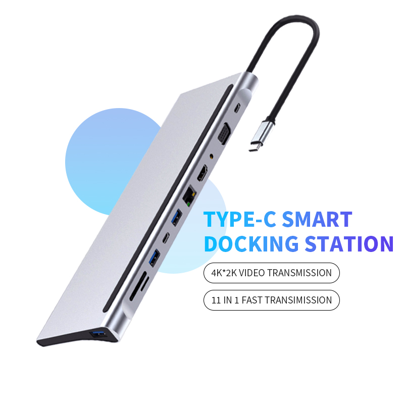 Высокое качество 11 в 1 многопортовая Универсальная док-станция типа C Usb-C адаптер концентратора для ноутбука