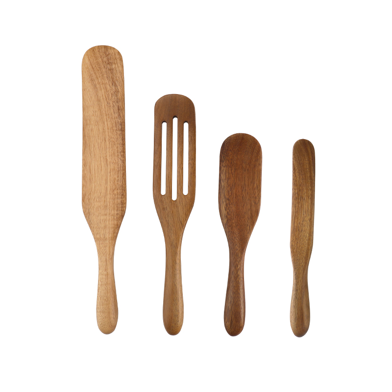 Изготовленный на заказ из бамбука/Акация деревянная Spurtles, комплект из 4 предметов одежды: spurtl комплекты ручной работы шпатель для перемешивания кухонная утварь инструменты антипригарная кухонная посуда
