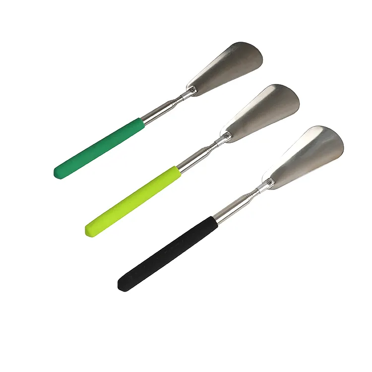 Multi Colored Custom Stainless Steel Portable Retractable Stainless Steel Handle Shoe Horn