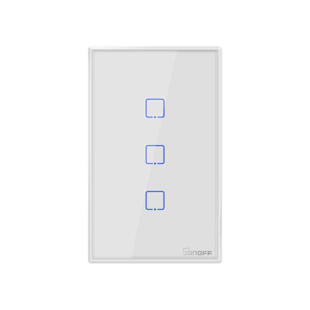 Умный выключатель света Sonoff TX T2 US 3Gang/3C, Wi-Fi и RF, настенный выключатель, работает с Alexa и Google Home
