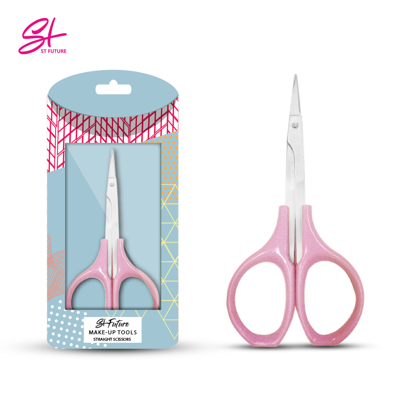 St Future Stainless Steel Safety Pink Straight Cuticle Cutting Nail Curved Cutter & Fancy Scissors For Cat Dog Pet Kid Baby