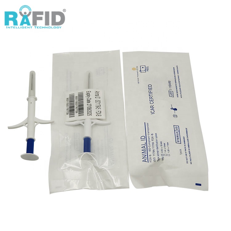 Фабрика производитель RFID транспондер для домашних животных отслеживания FDX-B RFID микрочип животных с шприцем