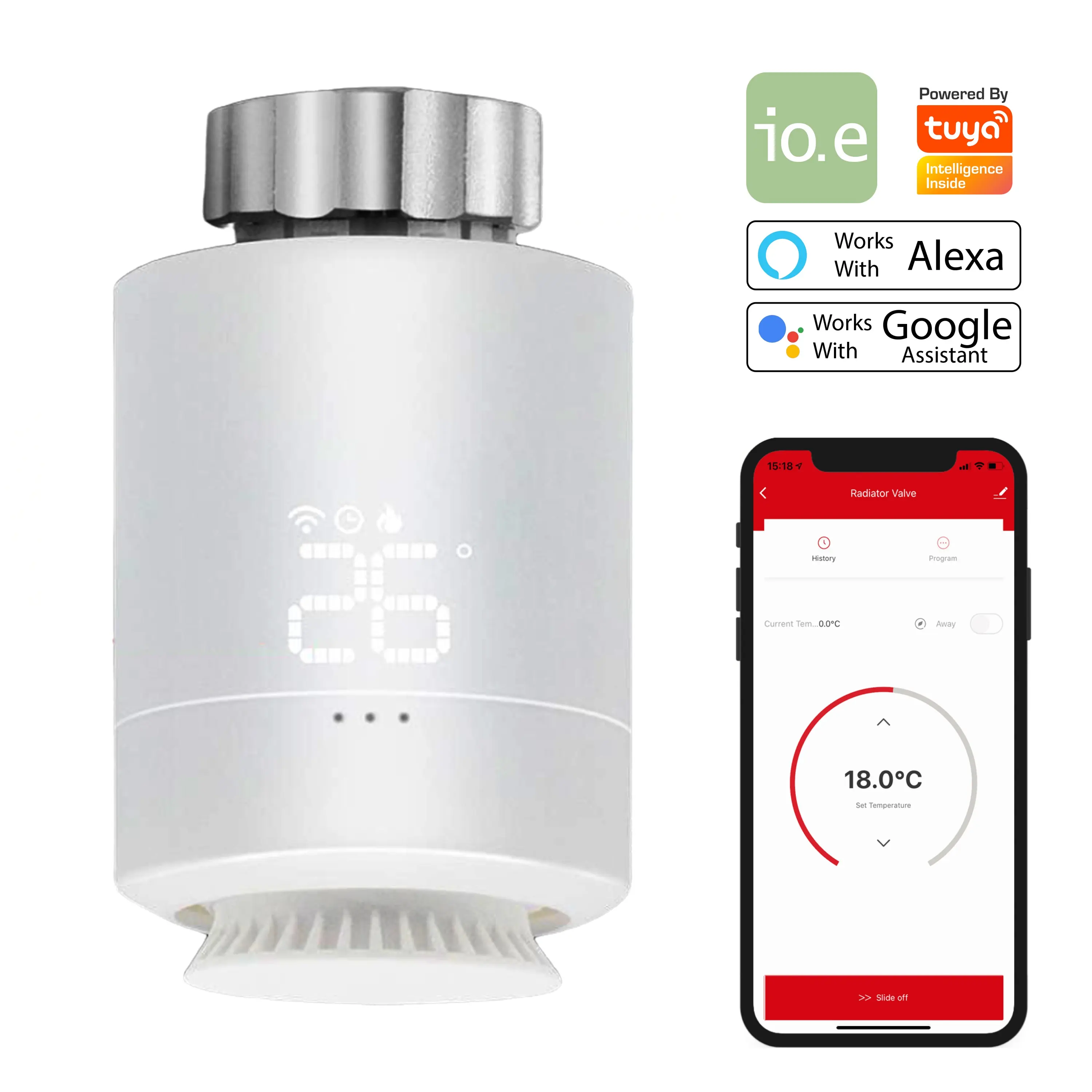 Zigbee Smart TRV Thermostat Radiator Valve APP Control Temperature Tuya Smart works with Alexa and Google Assistant