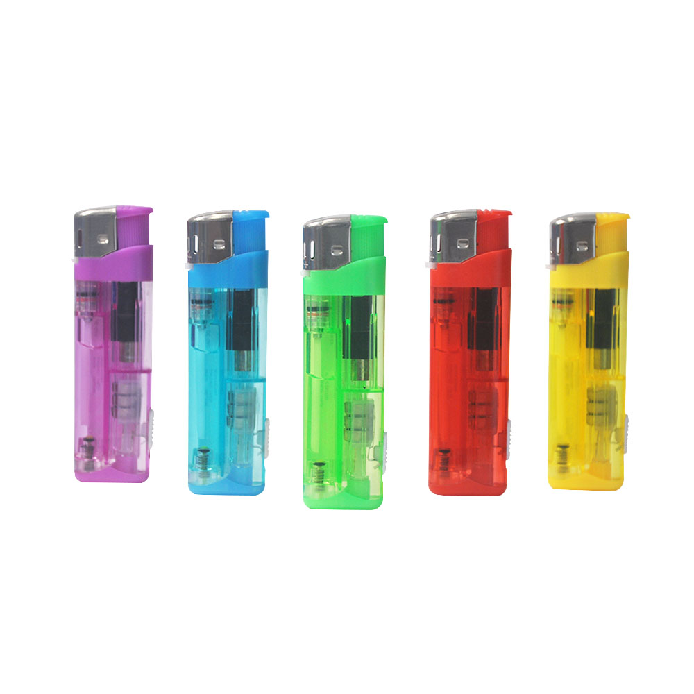 Customizable Cheap Disposable Flame Color Gas Led Lighter with Flashlight