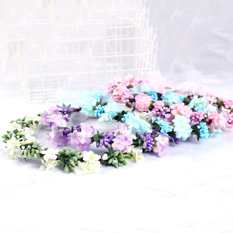Fashion Wedding Bridal Flower Headband Artificial Flower Crown Hair Accessories Hair Head Band