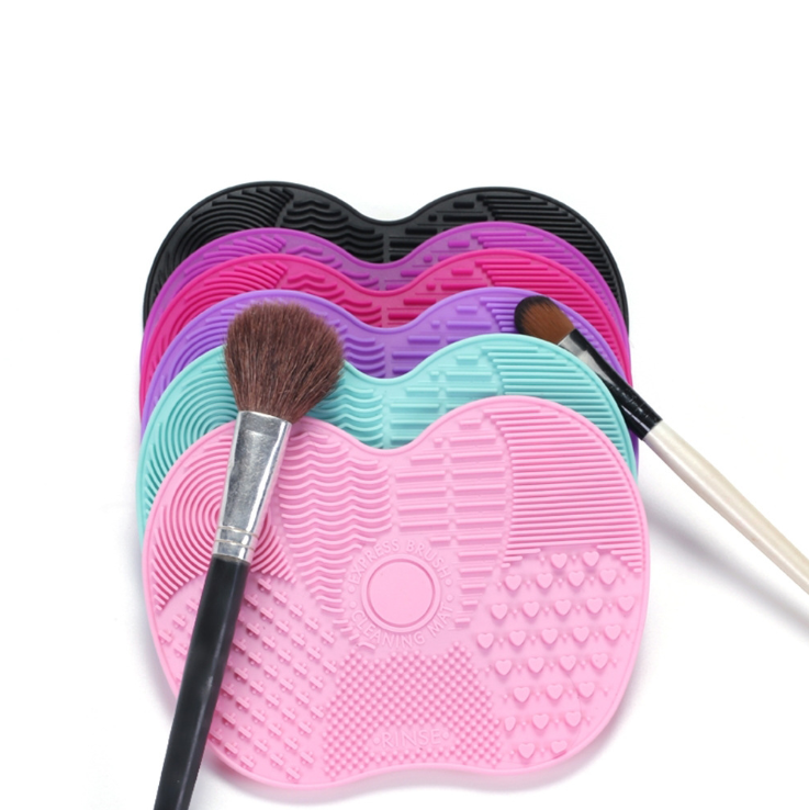 1pc Silicone Foundation Makeup Brush Scrubber Board Makeup Brush Cleaner Pad
