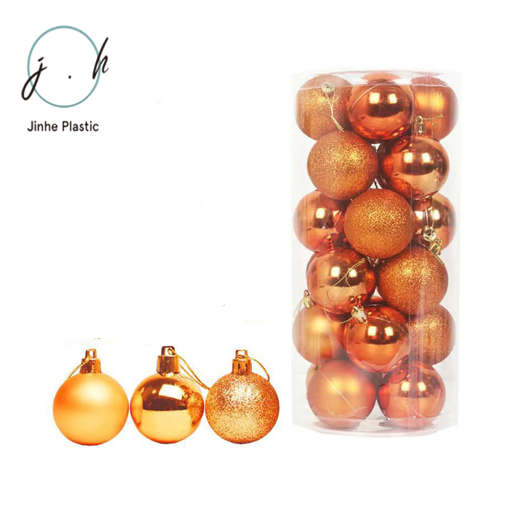 Bulk Sale Colourful Glitter Plastic Ornament Christmas Ball For Tree Ornamental Decoration