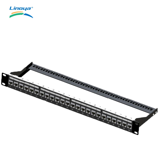 Linoya 19 "1U UTP/STP RJ11 RJ 45 24 порта патч-панель С Пылезащитным покрытием