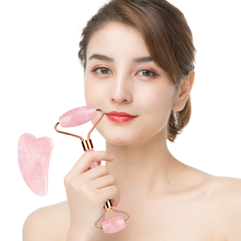 Anti-aging jade roller massage facial set-natural jade gua sha massage stone tool for face and full body jade roller gua sha set