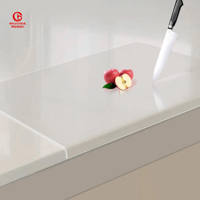 Anti-Slip Transparent Cutting Board with Lip for Countertop Protection at Home or Restaurant (Clear Acrylic)