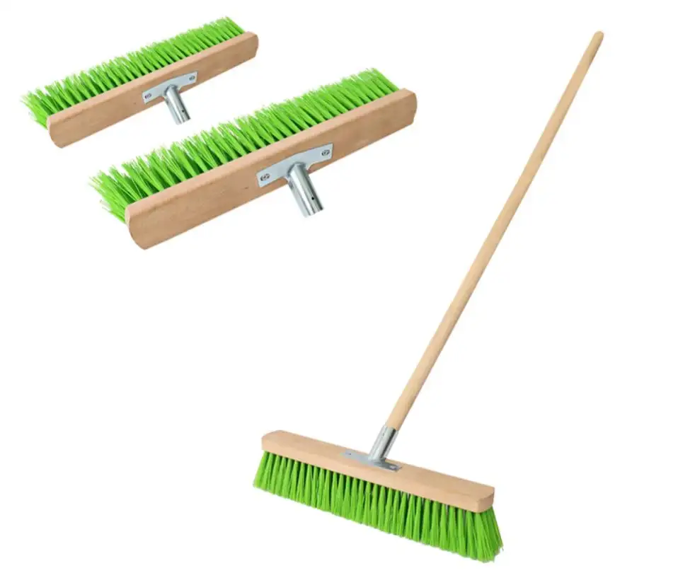 Factory supply customized 18'' 24'' 36'' hardwood push broom with handle