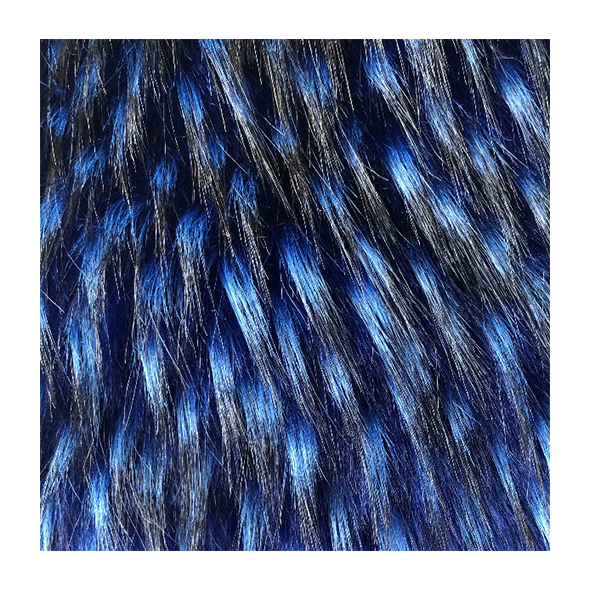 China Supply High Quality Customized Wholesale Jacquard Royal Blue Luxury Faux Racoon Fur