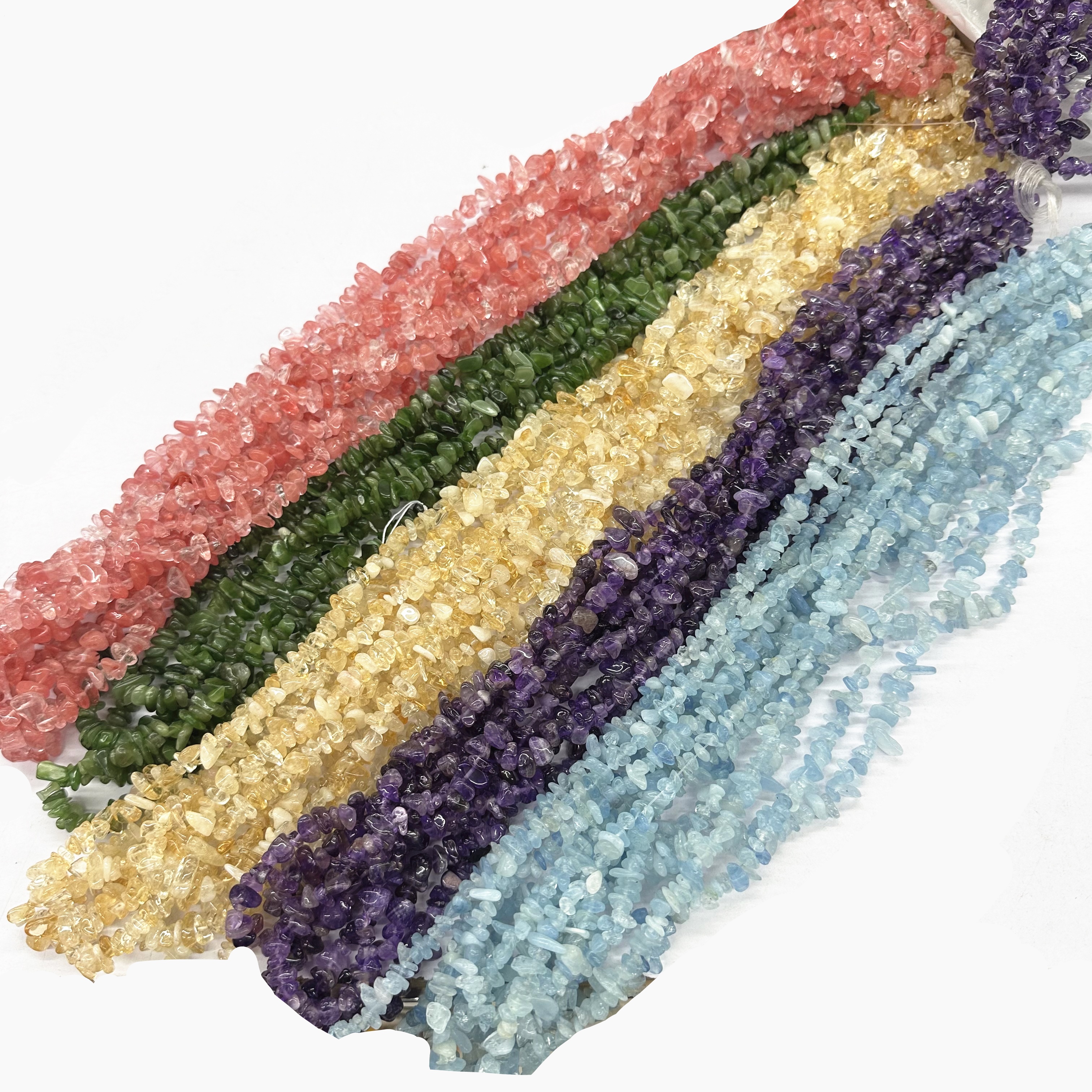 Natural Stone Beads Chips Long Strand 80cm 32inch Irregular Howlite Agate Aventurine Jasper Fluorite Amethyst Citrine Chips