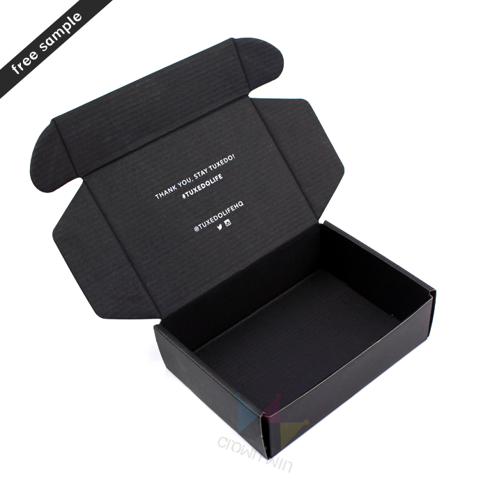 Crown win Free Design Mailer Packing Custom Black Mailing Packaging Boxes Cardboard Clothing Package Box Luxury Gift Paper Box