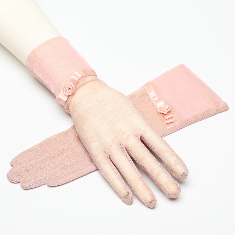 Women's Summer Driving Outdoor Electric Bike Riding Breathable Non-slip Sunscreen Lace Thin Touch Screen Gloves
