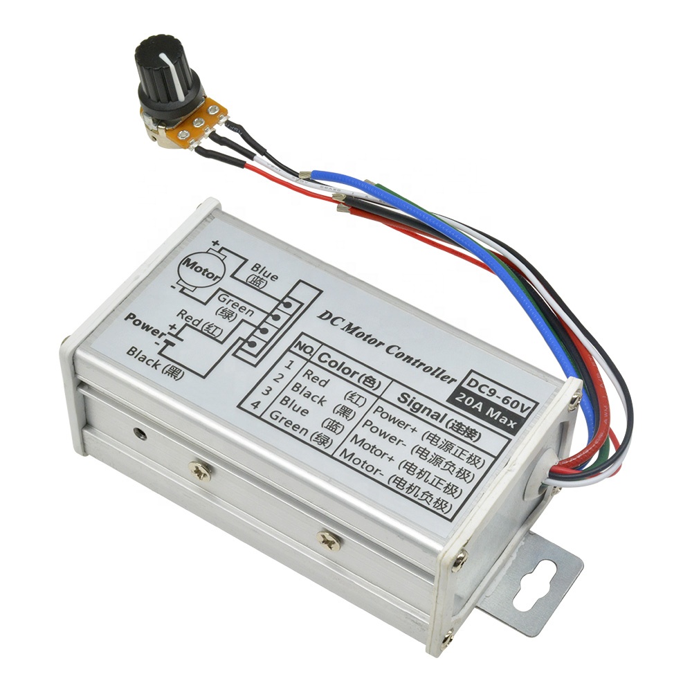 DC 9-60V 20A 12V 24V 60V ШИМ DC мотор бесступенчатая скорость контроллер пульса ширина модулятор скорость двигателя 100K поворотный потенциометр