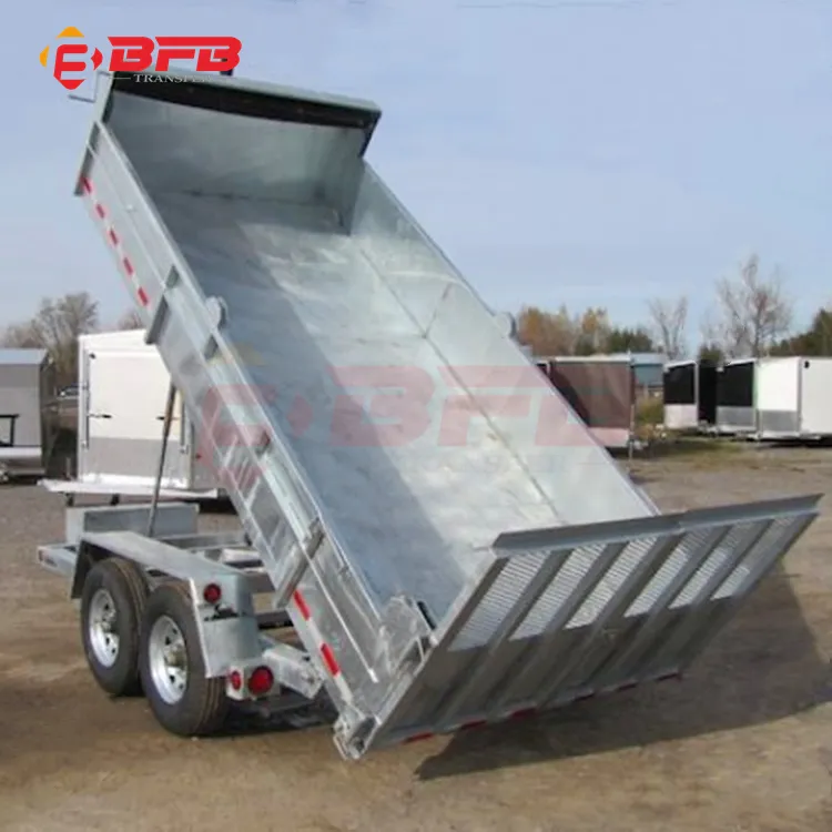 8x5 10x5 10x6 Hot dipped galvanized hydraulic tipper box car hauler trailer