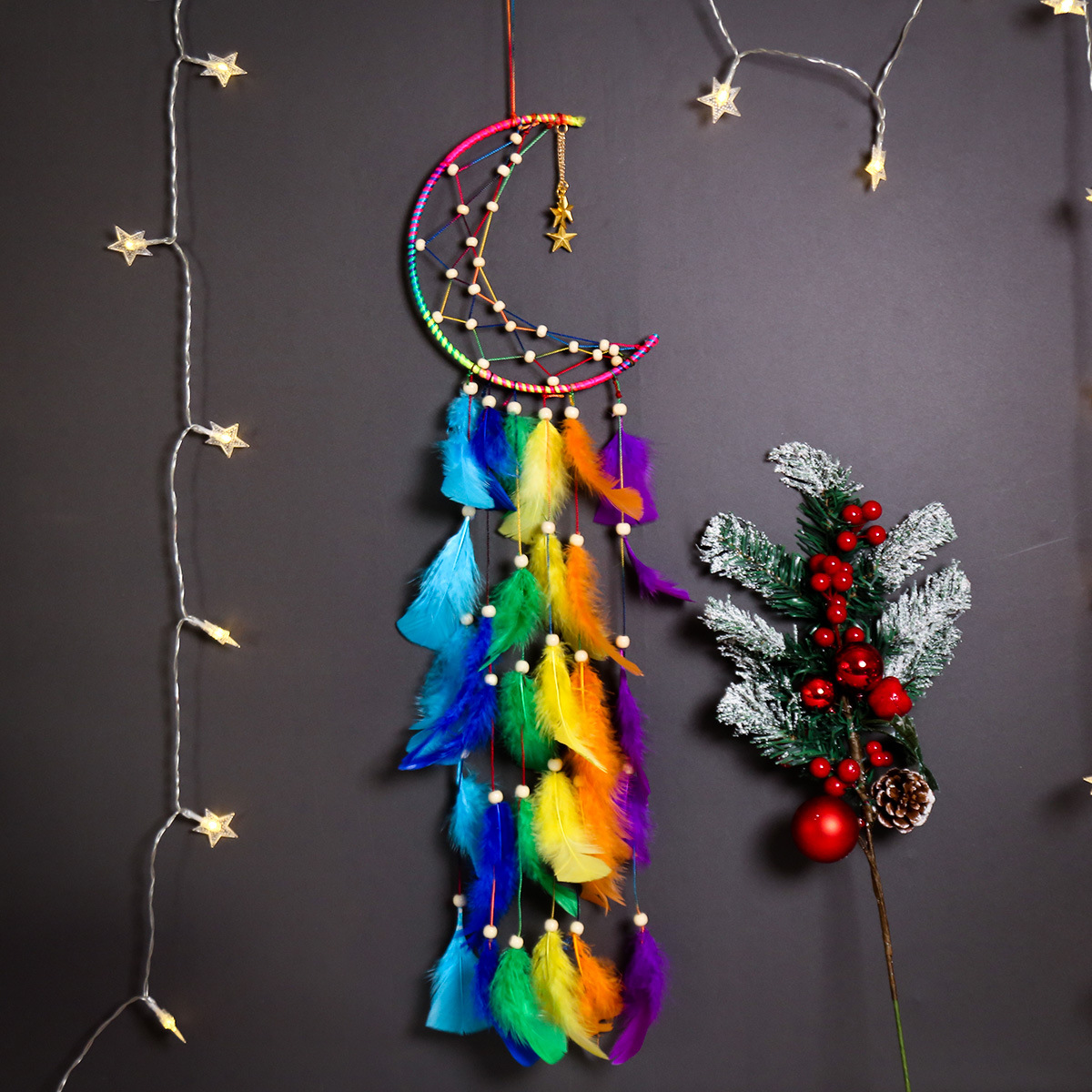 Wholesale Traditional Dream Catchers Handmade Feather Dream Catcher Wall Hanging Decoration Ornament Craft Creative