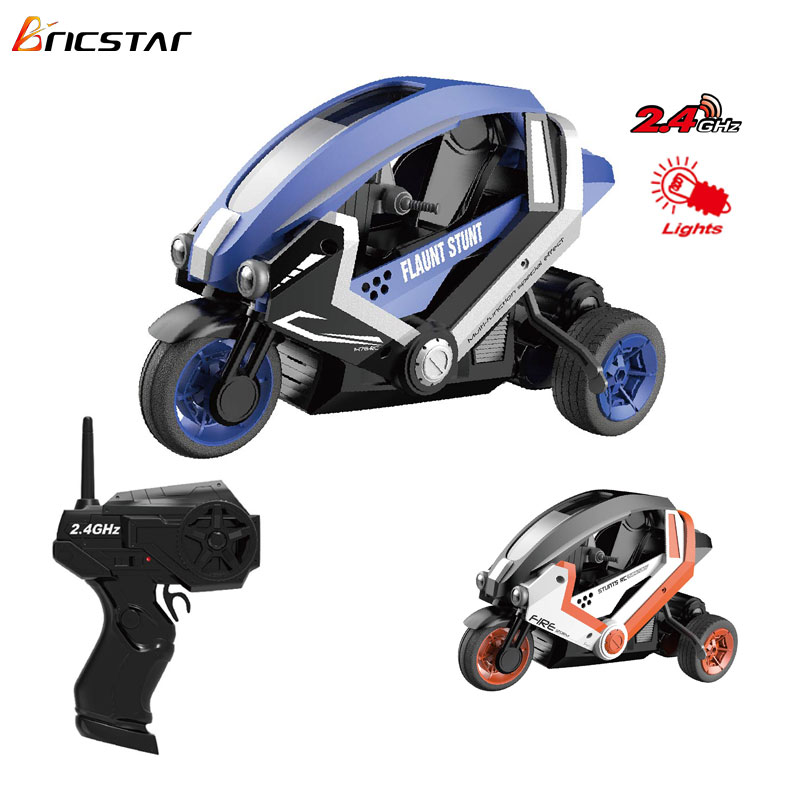 Bricstar новые продукты Радиоуправление 2,4G 3 колеса Дрифт RC автомобиль трюки мотоцикл игрушки со светодиодными фонарями