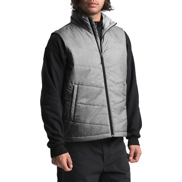 Hot Sell Wholesale Custom LOGO Zipper Winter Puffy Jacket Sleeveless Quilted Down Puffy Vest Men DWR finish