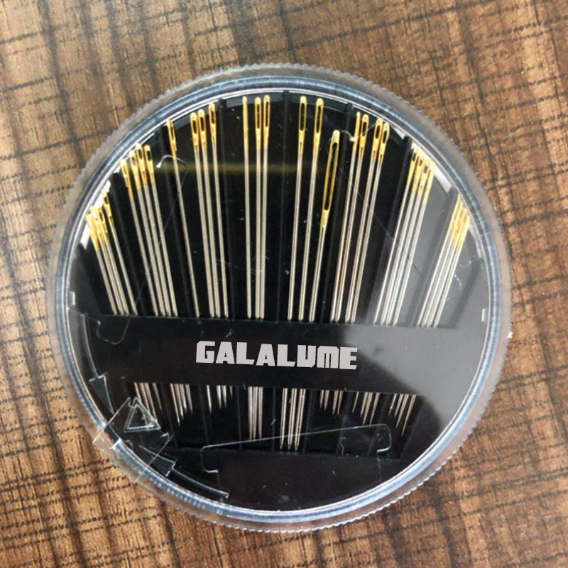 GALALUME положительный диск, Золотая ручная строчка, набор швейных игл и ниток с большой черной иглой