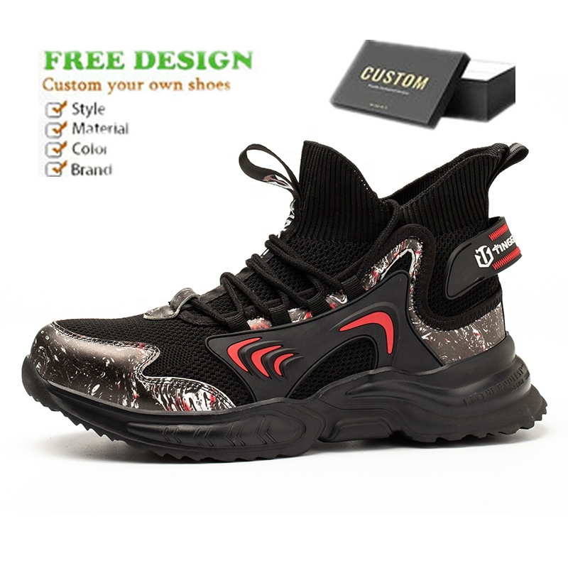 Steel Toe Boots Women Luminous design Work Sneakers Comfort Resistant Men Anti slip Safety Shoes Stylish Safety Shoes
