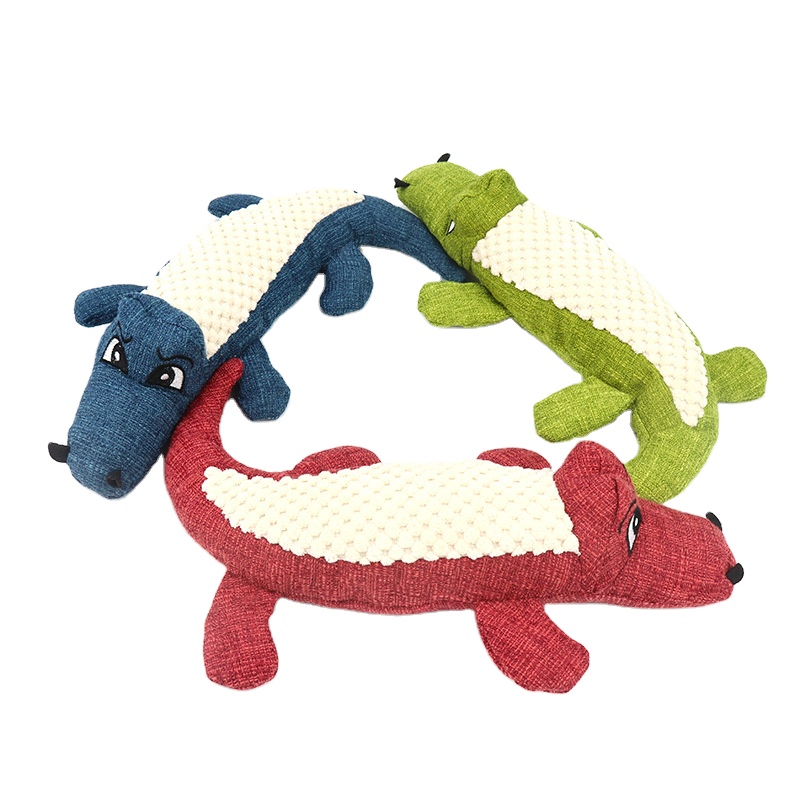 New product pet plush toy crocodile dog puzzle bite resistant vocal toy crocodile cat and dog supplies