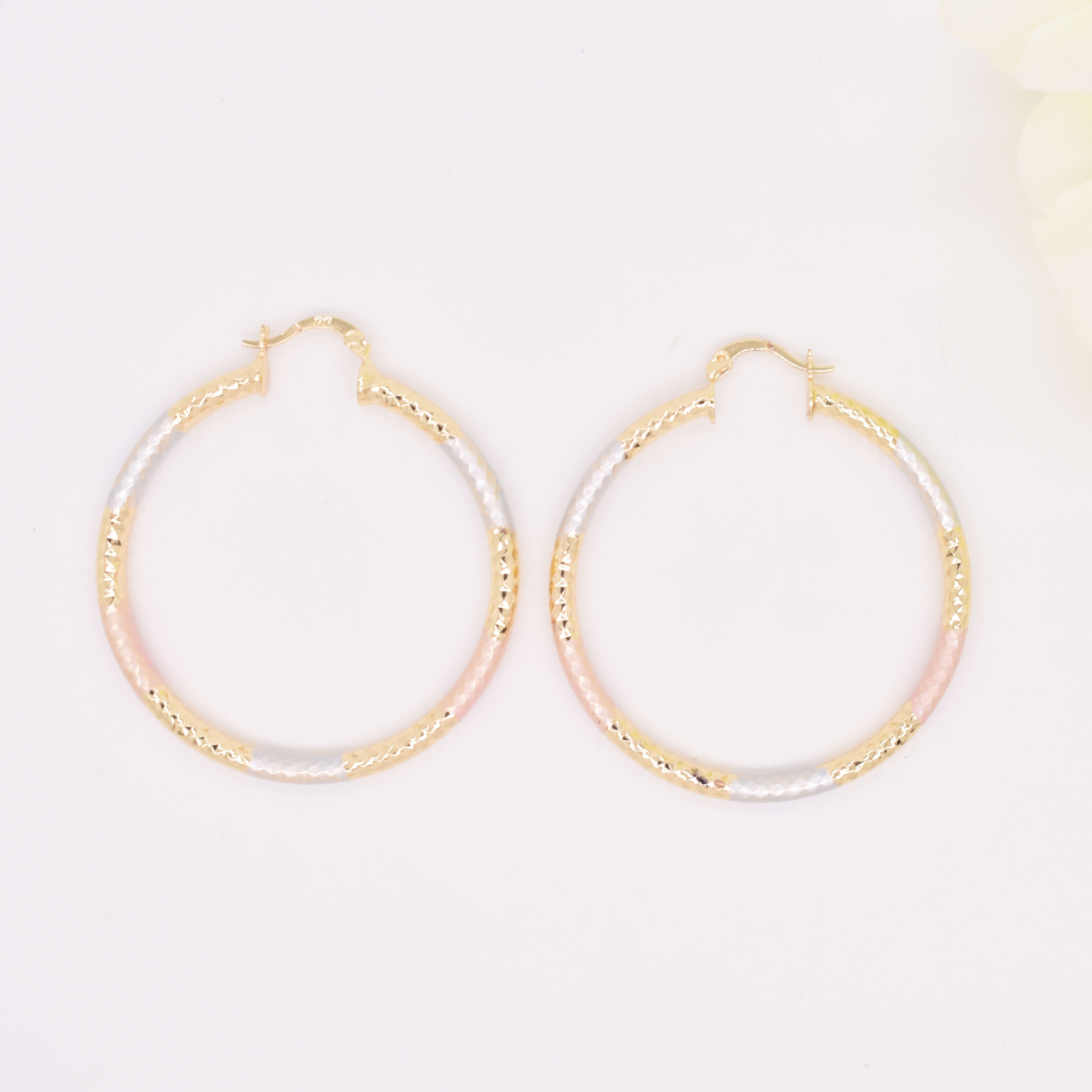 Wholesale Three colors 50mm Diameter big gold Hoop Earrings