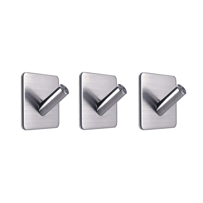 4 Pack Bathroom Kitchen Towel Hooks Waterproof Stainless Steel Heavy Duty Adhesive Hook