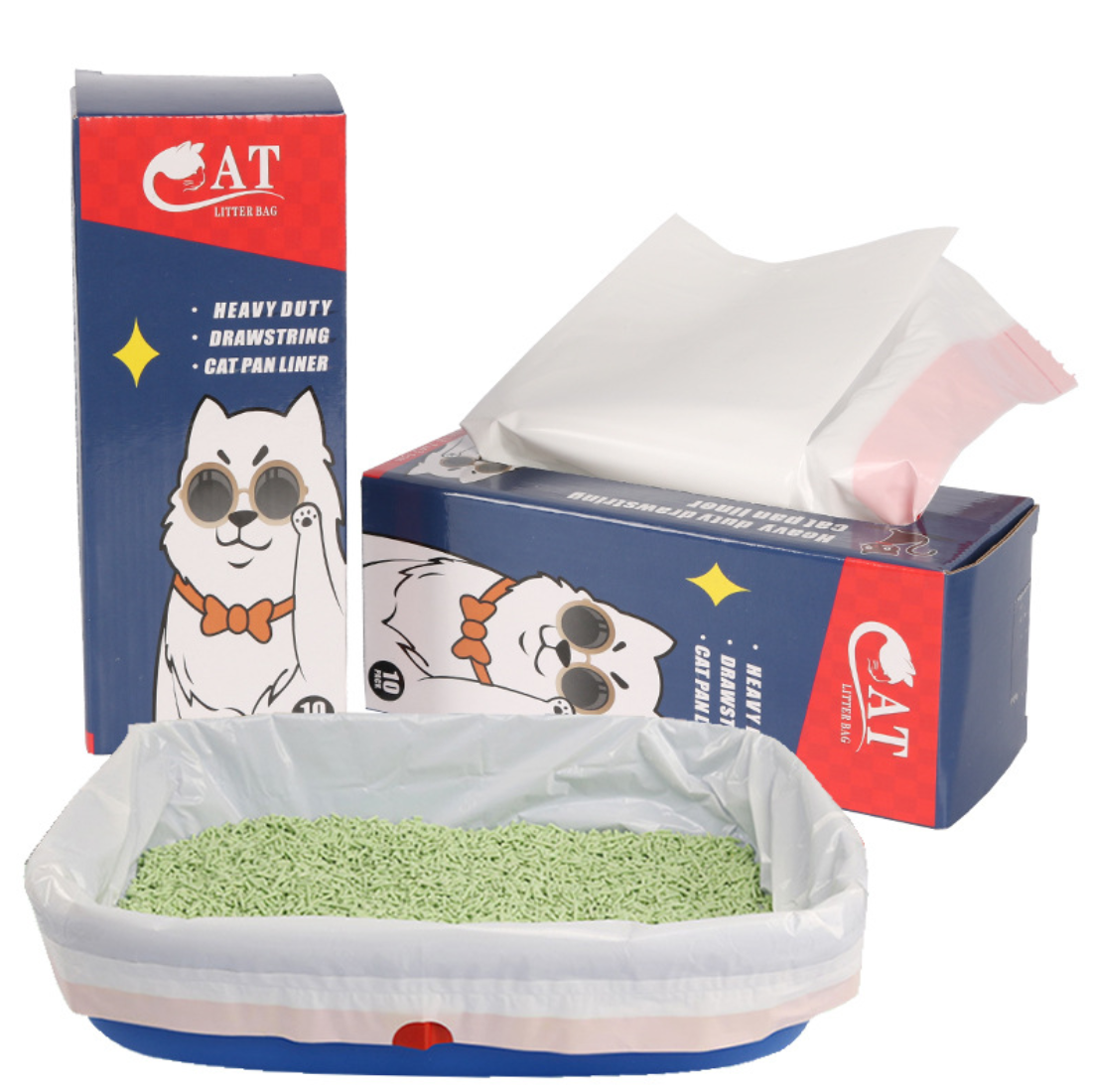 Foldable thickened cat litter bag cat litter box liner waste liner garbage bag